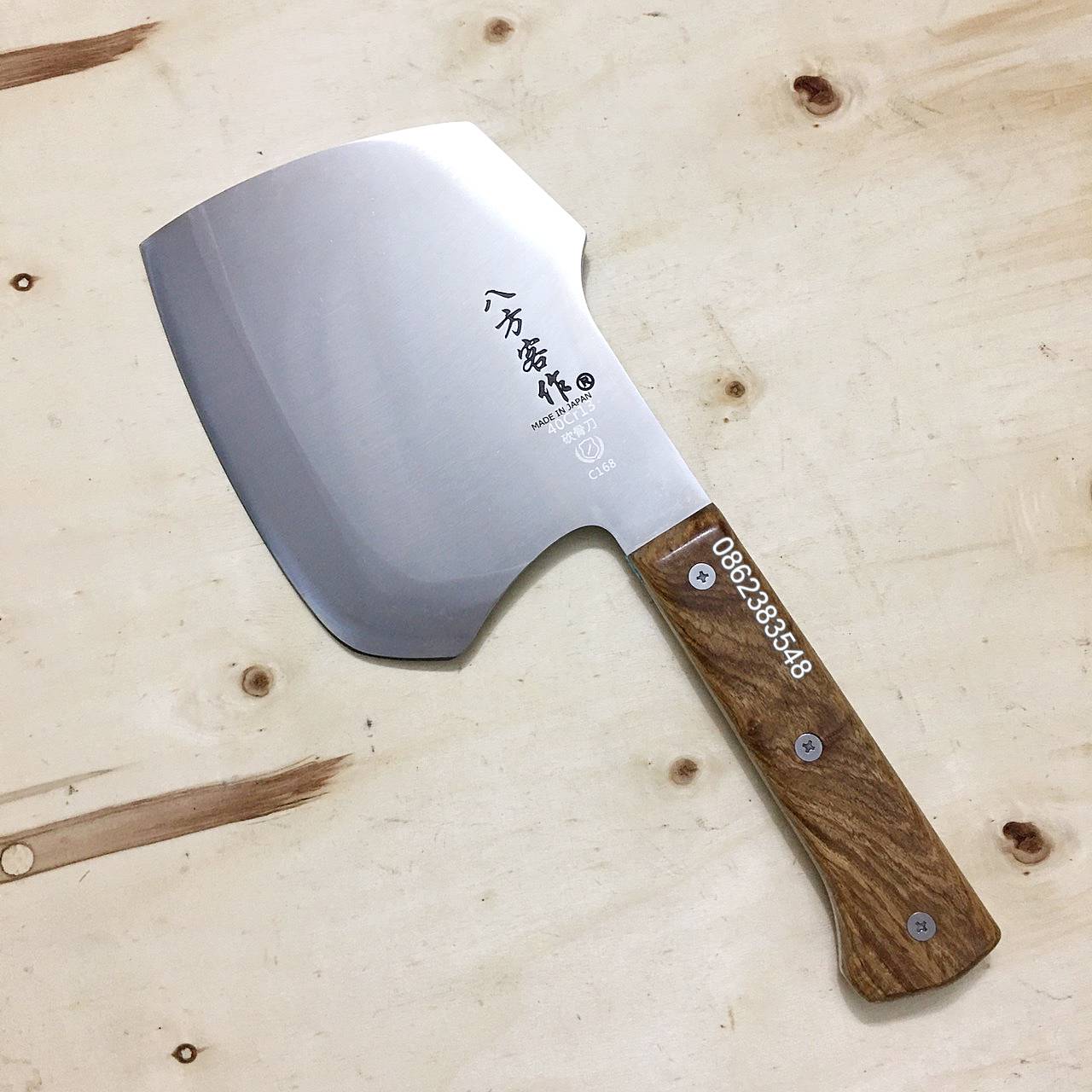 Dao chặt Nhật nội địa hàng cao cấp dáng rừu nặng 1,1kg, chặt gà vịt, xương lợn trâu bò, xương cực cứng...