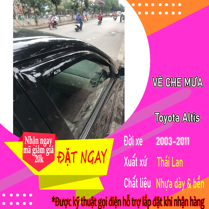 Vè che mưa đen thái lan chuyên dành cho các dòng xe toyota altis 2003-2011 dễ dàng lắp đặt