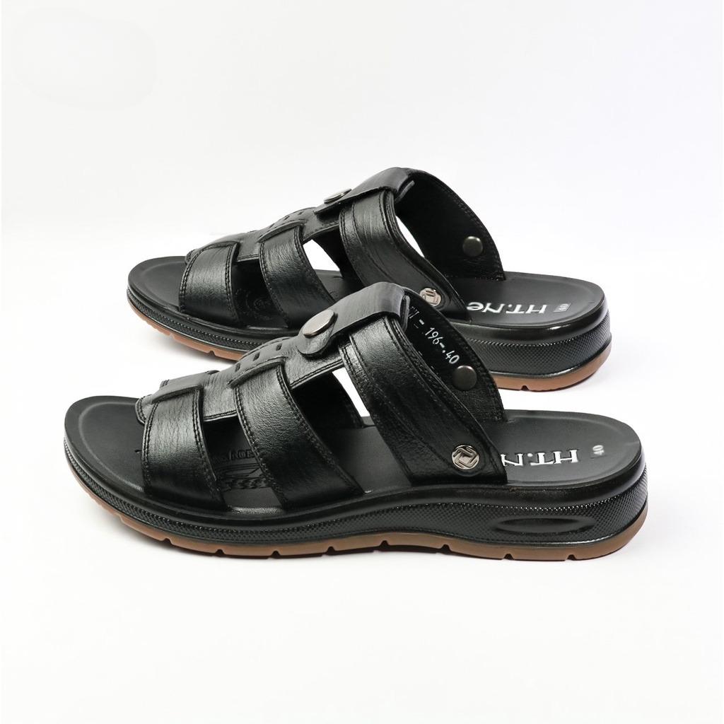 Sandal da bò đế kếp chiều cao 3,5p khâu may chân quai siêu chắc, kiểu dáng hiện đại A01 - 3