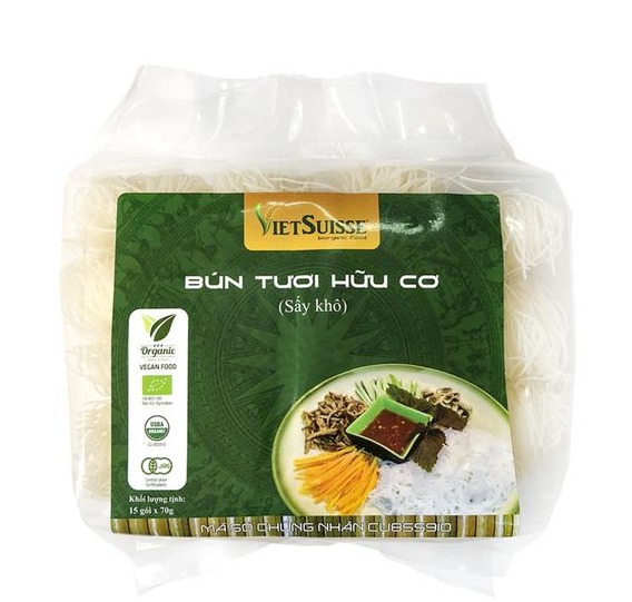 Bún hữu cơ VietSuisse (túi 15 gói x 70g)