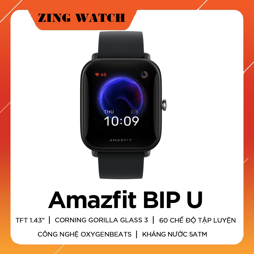 Đồng hồ thông minh Huami Amazfit Bip U mặt đồng hồ kích thước 1,43" công nghệ TFT, độ phân giải 320 x 302 pixel Pin đến 9 ngày & Theo dõi sức khỏe, nhịp tim, đo nồng đồ oxy trong máu
