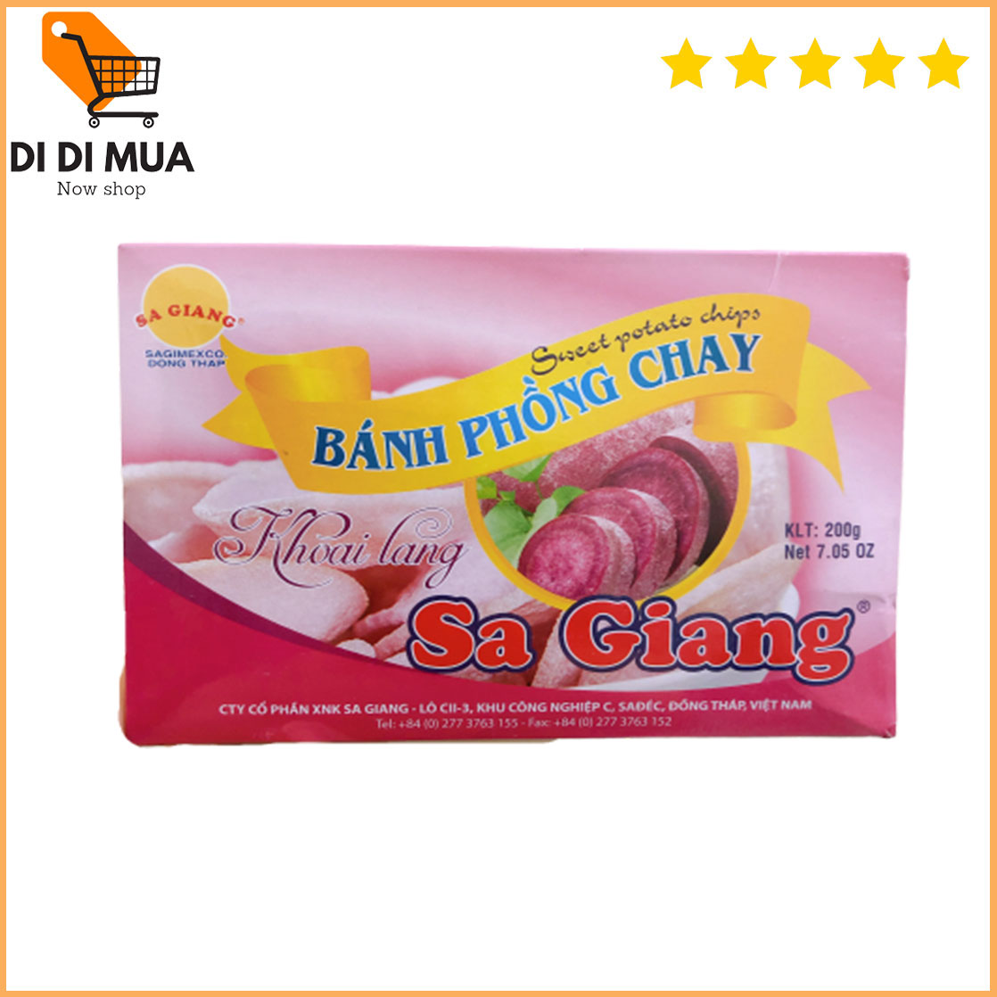400gram Bánh phồng chay khoai lang tím Sa Giang (đóng 2 hộp riêng tiện bảo quản và sử dụng)