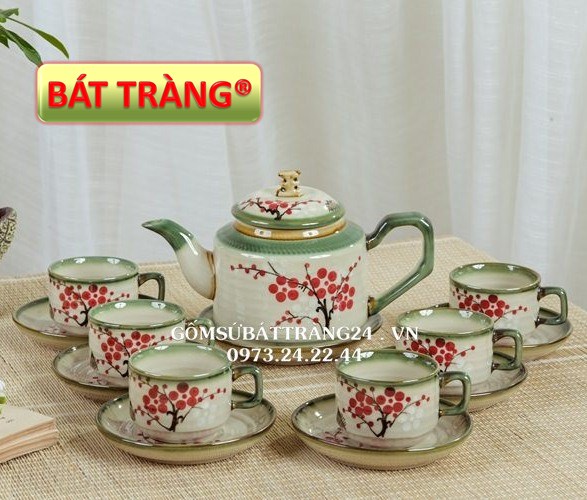 BỘ ẤM CHÉN UỐNG TRÀ CAO CẤP ẤM TRÀ DÁNG VUÔNG TRỤ ẤM CHÉN SỨ GIÁ RẺ ẤM TRÀ MEN TRO