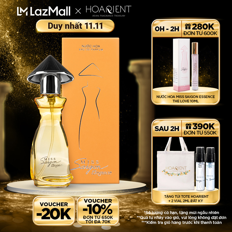 Nước hoa nữ miss saigon elegance edp n11 15ml - hộp màu cam