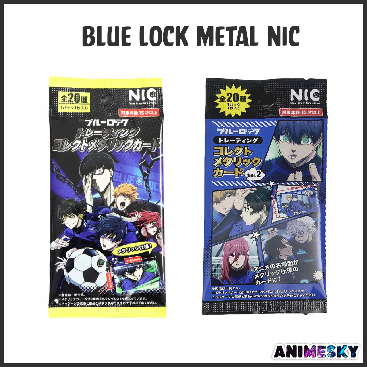 Pack thẻ nhân phẩm Blue Lock metal card NIC chính hãng
