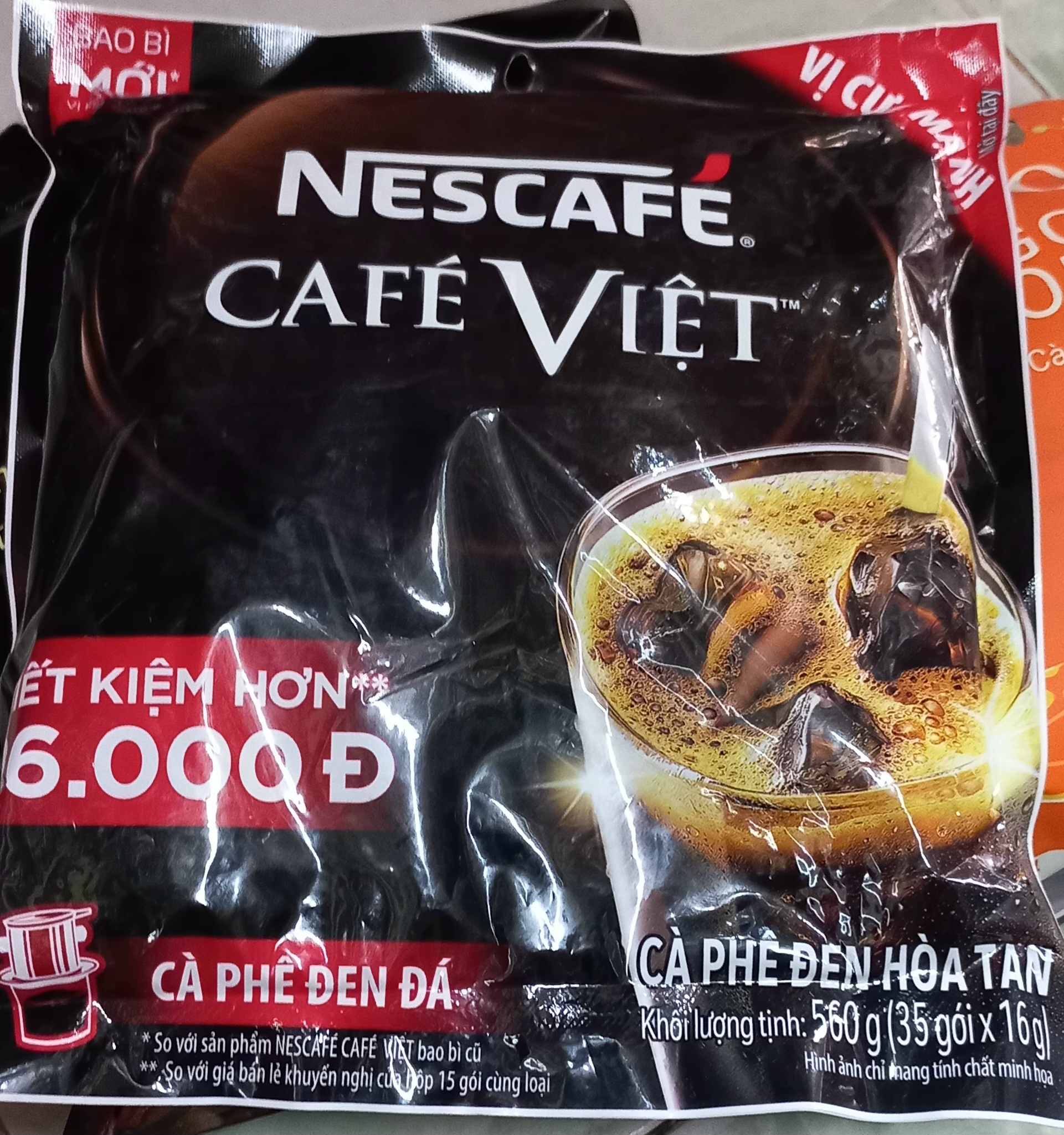  CAFE ĐEN ĐÁ VIỆT NESCAFE 560G 35 GÓI 