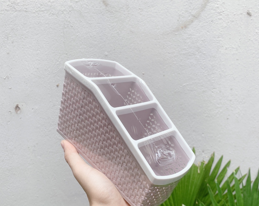 Khay Nhựa 4 Ngăn Tiện Ích Đa Năng Đựng Bút Đựng Mỹ Phẩm - GIAO MÀU NGẪU NHIÊN