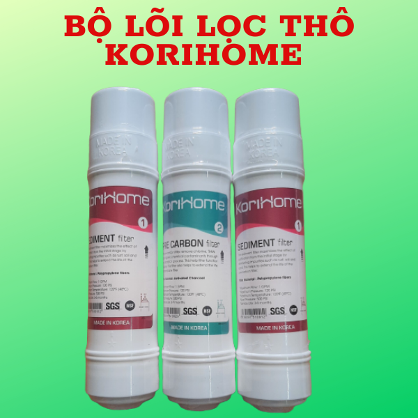 Bộ lõi lọc nước 123 Korihome ,dung cho máy nóng lạnh