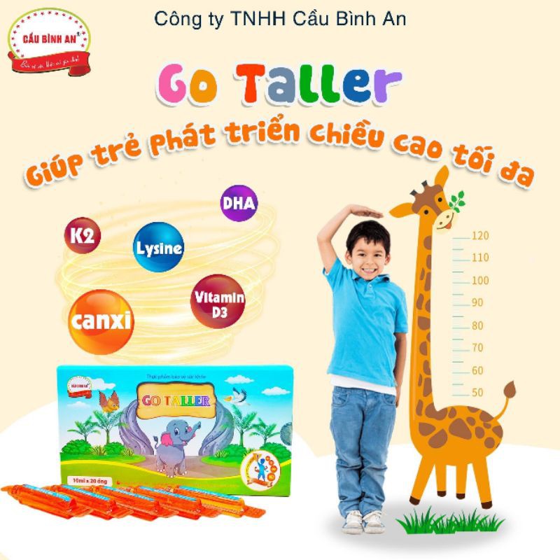 Canxi hữu cơ Go Taller Cầu Bình An Hộp 20 ống