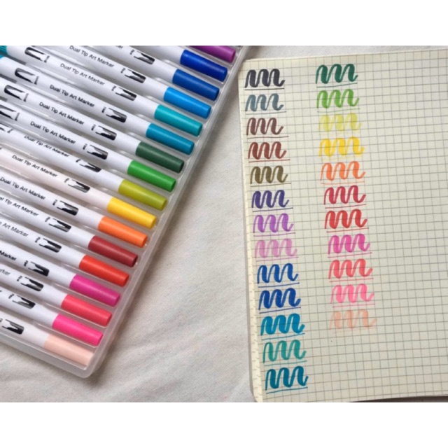 Set 24 màu bút brush màu - dual tip brush pen