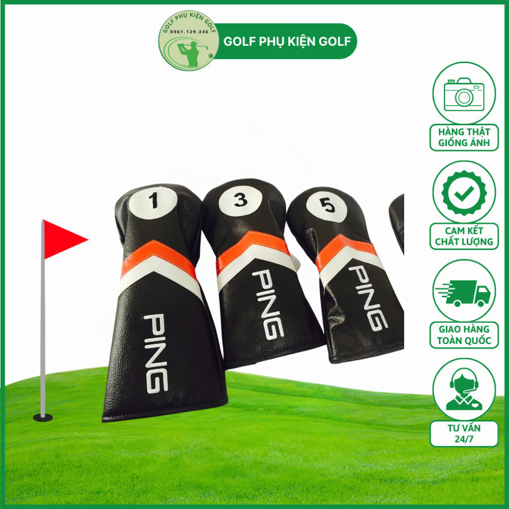 Cover Đầu Gậy Golf-Cover Gậy Honma-Taylormade-Titliest-Ping Bọc Đầu Gậy Golf-Bao Che Đầu Gậy Golf Honma--Taylormade-Titliest-Ping-Cover Golf- Golf-Cover Gậy Gỗ Honma-Cover Hon Ma