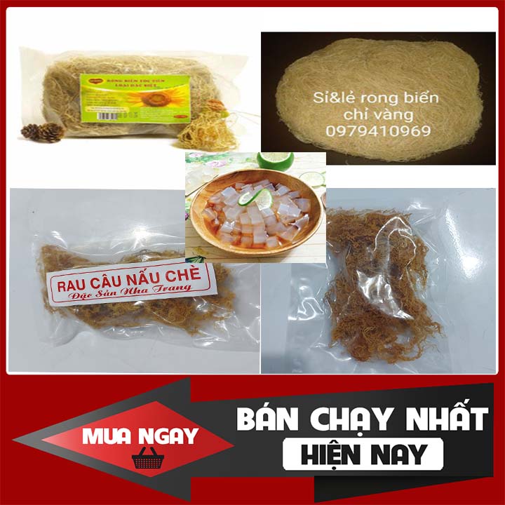 rong biển nấu xu xoa 1kg - rong biển khô - rau câu chỉ vàng