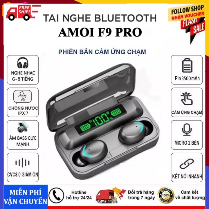 Tai Nghe Bluetooth True Wireless F9 Pro Tws Bluetooth 5.0 - Bản Quốc Tế -Tai Nghe F9 Pro Cảm ỨNg - Phiên BảN 2020