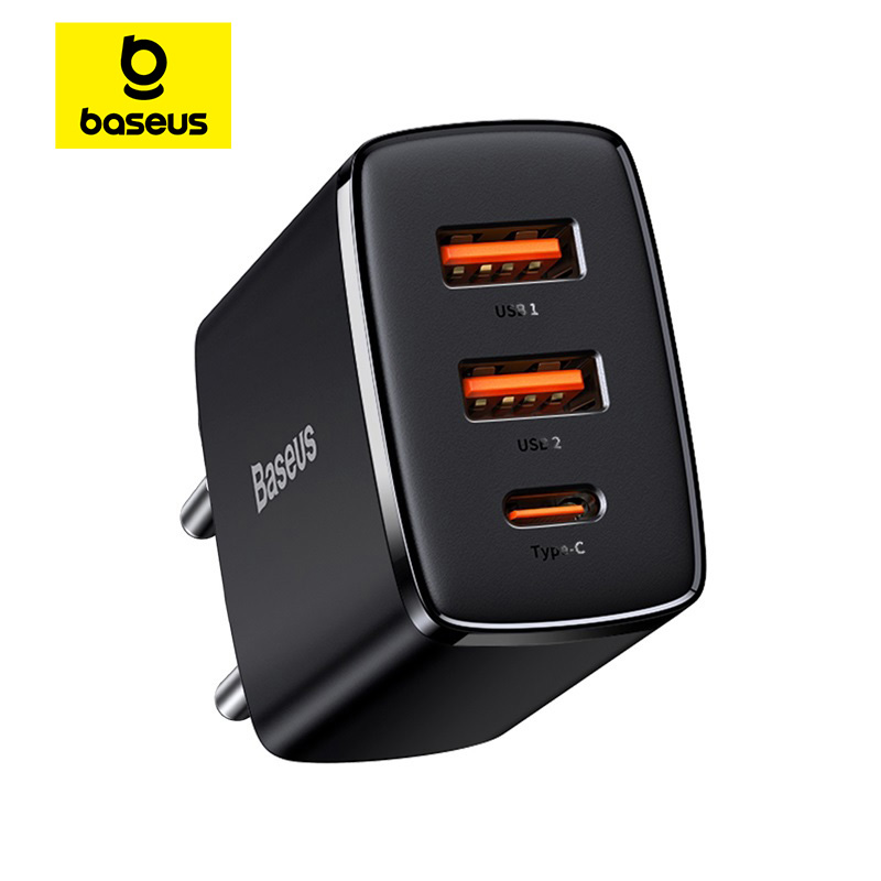 Củ sạc điện thoại Baseus 30W Dual USB type C QC3.0 PD Sạc nhanh cho iPhone Samsung Xiaomi Mi USBC Fast charging Phone charger