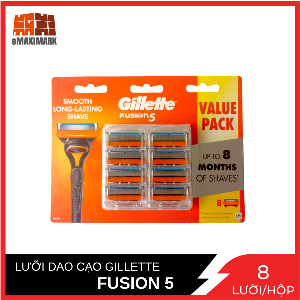 Lưỡi dao cạo râu gillette fusion 5 - vỉ 8 lưỡi