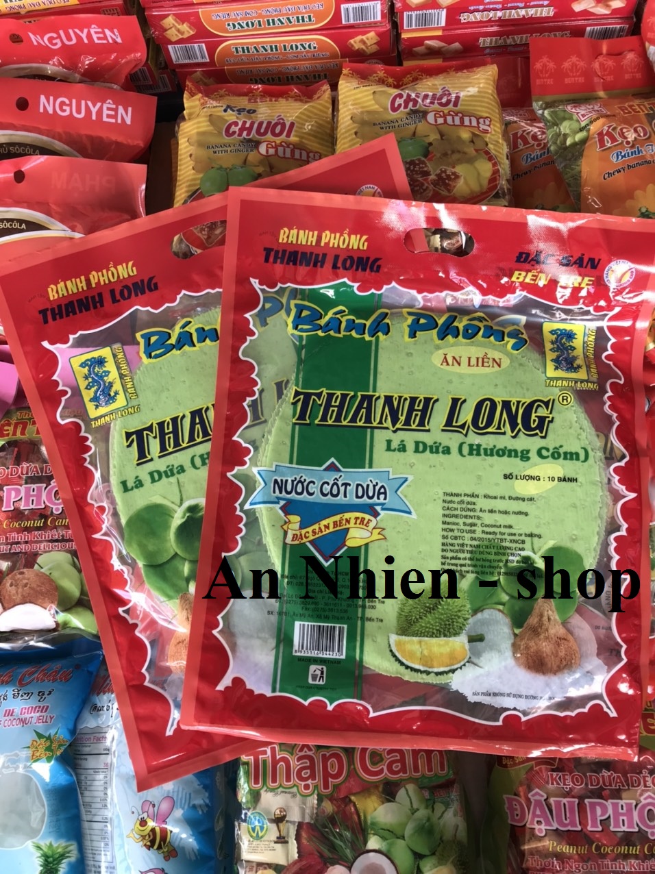 Bánh phồng sữa Thanh Long vị lá dứa