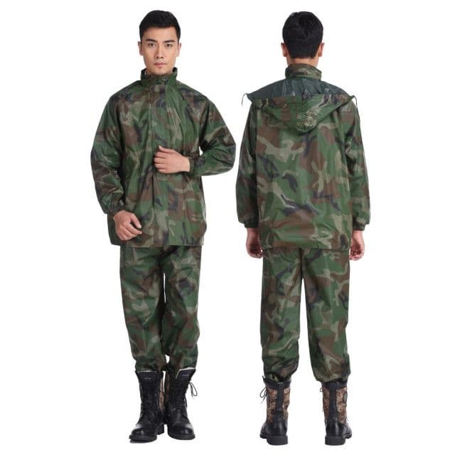 Áo Mưa Bộ Vải Dù Rằn Ri Hàng Loại 1