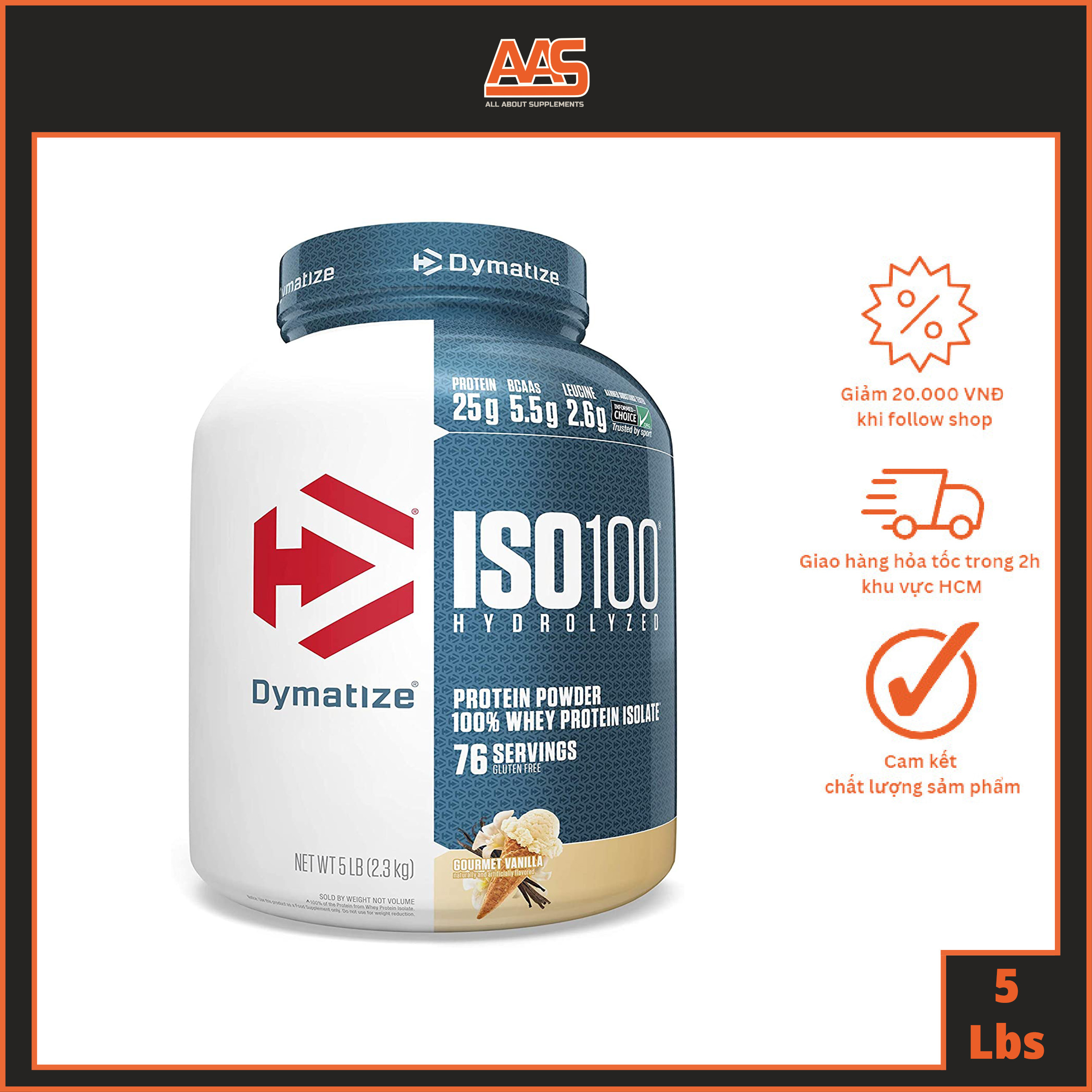 [HCM]WHEY PROTEIN - DYMATIZE - ISO100 - 5lbs - ISO 100 bổ sung whey protein cao cấp hỗ trợ tăng cơ t