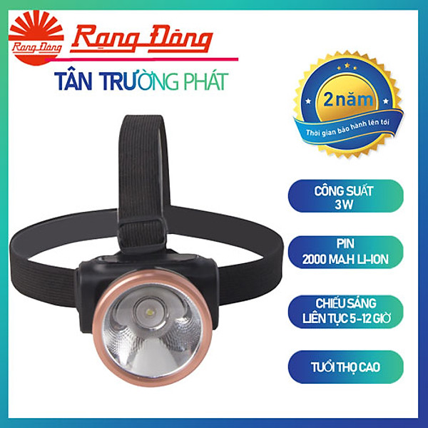 Đèn pin led đội đầu 3w rạng đông, siêu sáng, pin trâu, độ bền cao, model: led d pdd02l/3w