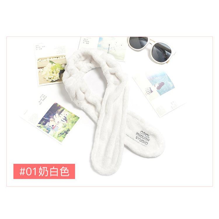 Băng Đô Turban Tai Thỏ Quấn Sẵn Cool Enough Studio Chất Liệu Bông Nhung Dày Dặn