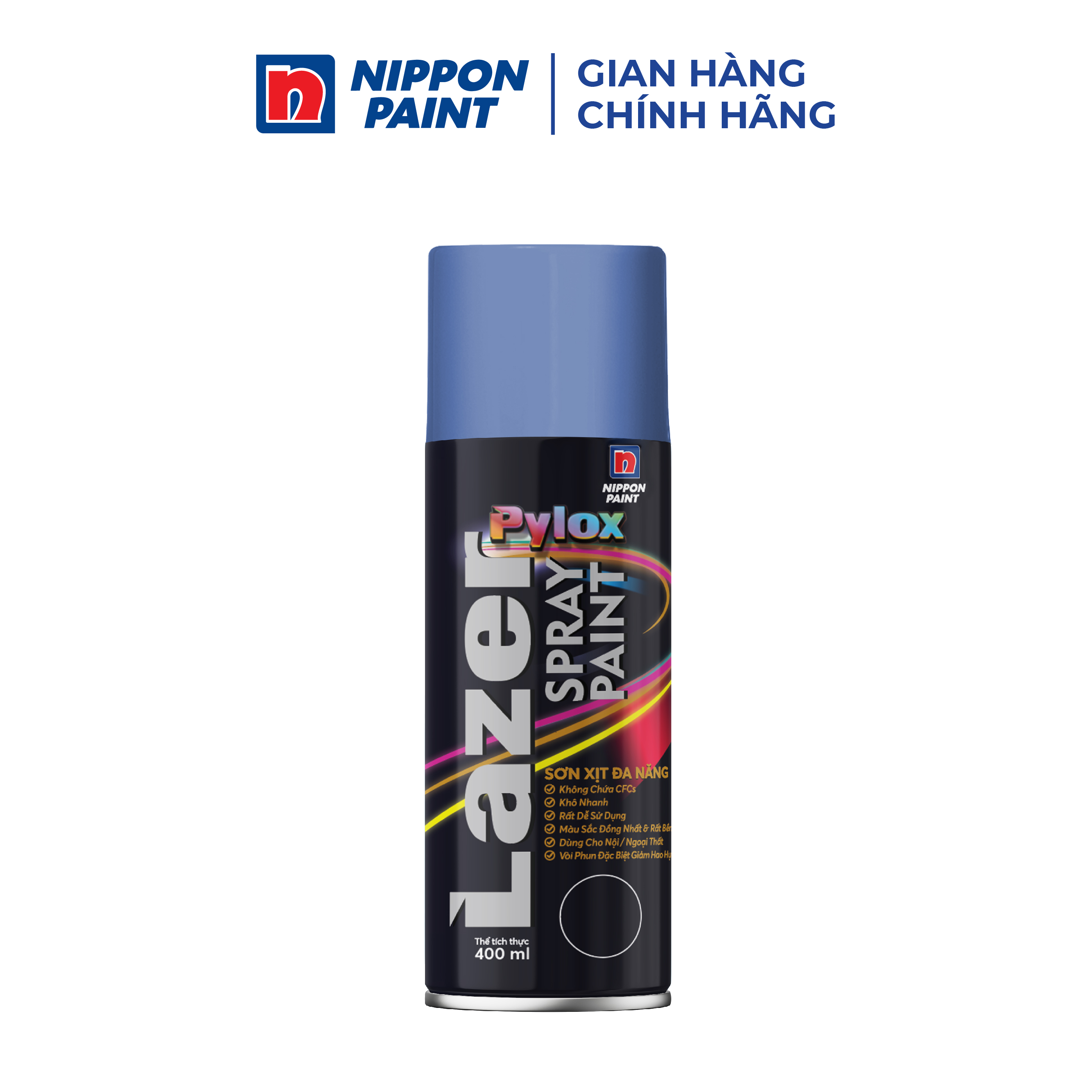 Sơn xịt đa năng Pylox Lazer  - N83 VIOLET - Chính hãng NIPPON PAINT - Dung tích 400ml