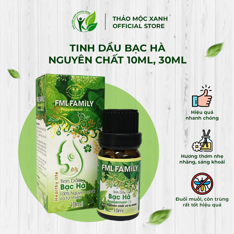 Tinh dầu bạc hà thảo mộc xanh fml, khử mùi làm thơm phòng ngay lập tức