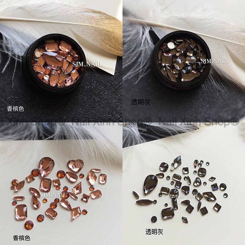 [HCM]Hủ tròn trang trí móng nailcharm nail đá nail phụ kiện nail art ( đá loại 1 )