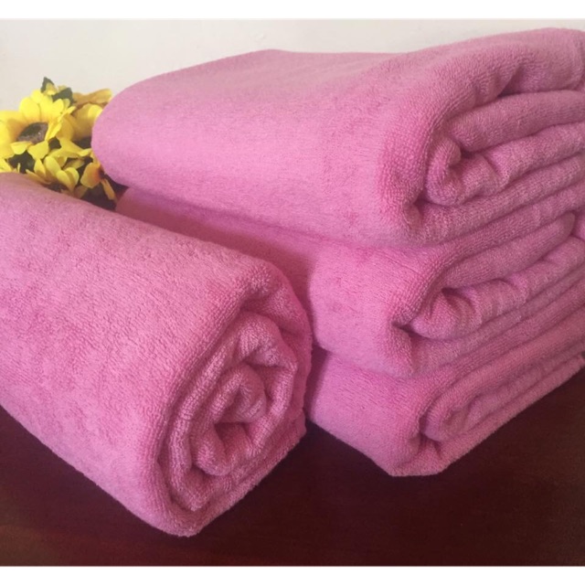 (500Gr)Khăn Tắm Xuất Nhật Màu Hồng Đậm 500 Gram 70X140 Cm  Cotton Siêu Dày