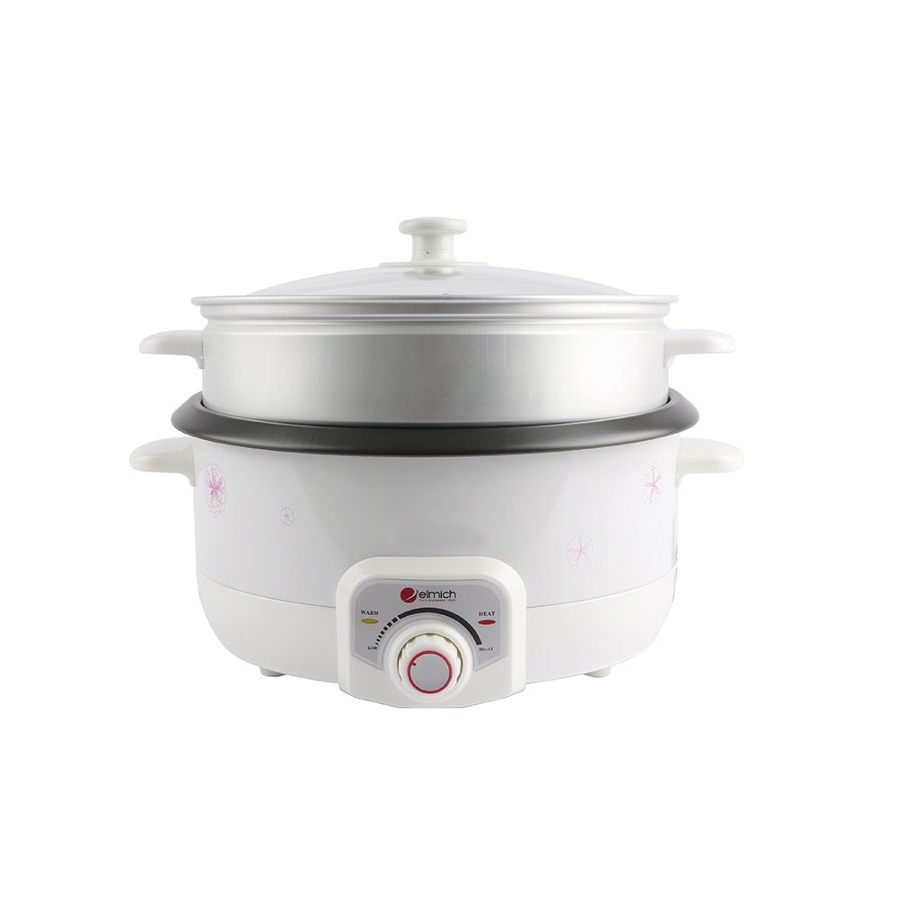 Nồi lẩu điện đa năng Elmich tặng kèm xửng hấp hàng chính hãng, bảo hành 12 tháng