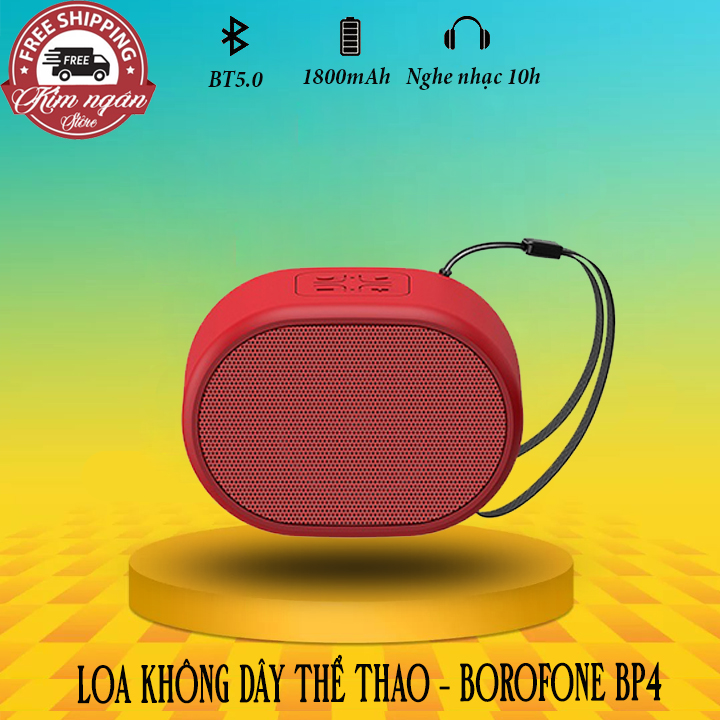 Loa bluetooth thể thao borofone bp4 pin 1800mah cho 10 giờ nghe nhạc cuộc gọi.