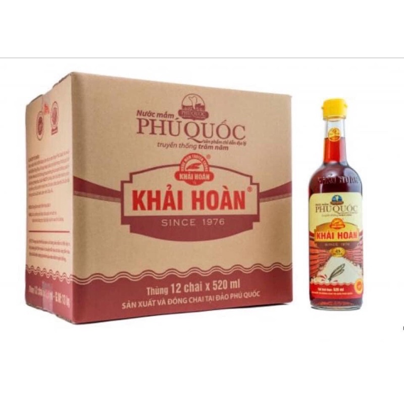 [Nhập RS0822 giảm 30k cho đơn 99k](Chai thuỷ tinh 40 độ. đam) NƯỚC MẮM PHÚ QUỐC KHẢI HOÀN