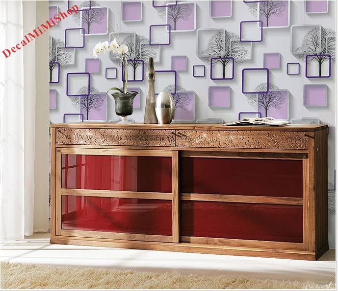 [HCM]Combo 10m giấy dán tường Tím - cây khô  có keo sẵn  - Khổ 45cm--Tặng  tranh dán tường ( đọc thêm trong phần chi tiết sản phẩm)