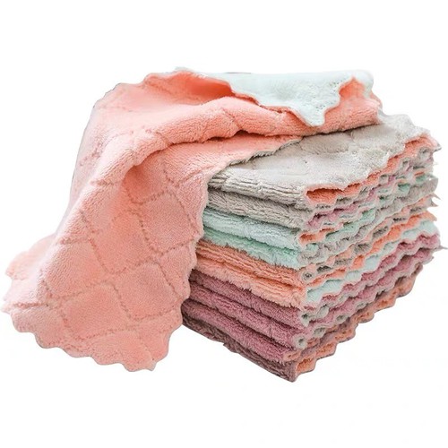 COMBO 10- Khăn lau bếp đa năng 2 mặt- mẫu mới siêu thấm nước , siêu mềm mịn