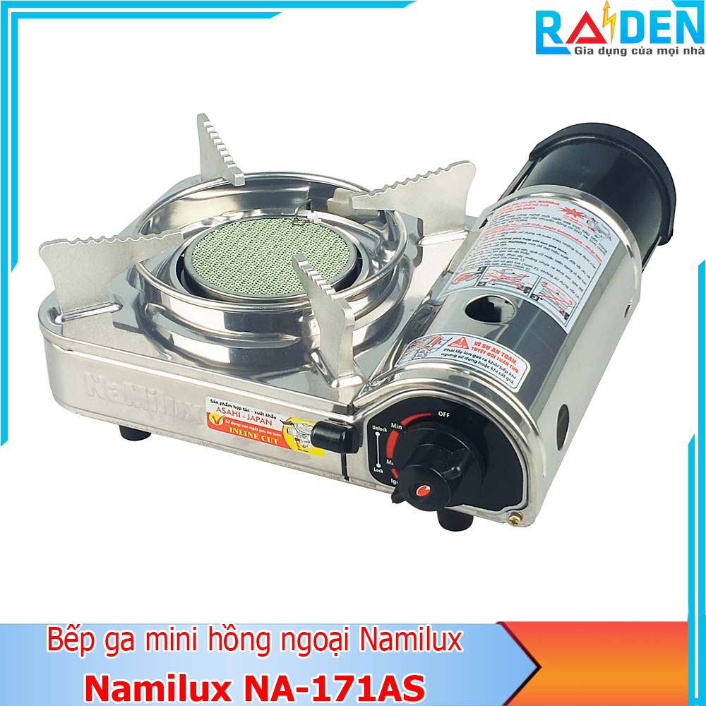 Bếp ga mini - gốm hồng ngoại - siêu nhỏ Namilux NA-171AS -VN khung inox siêu tiết kiệm ga - không tắt lửa khi gặp gió - thích hợp đi dã ngoại