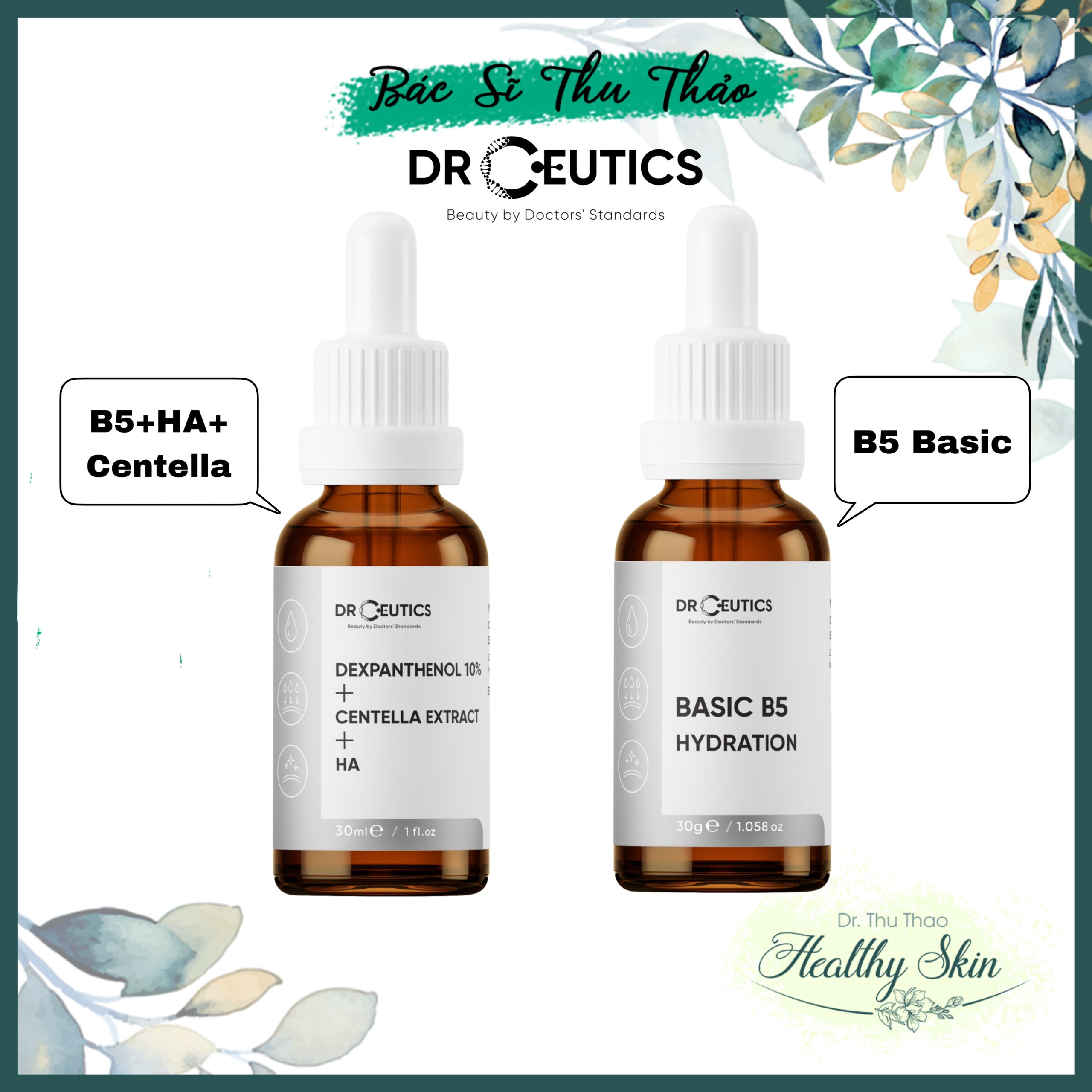 Serum drceutics cấp ẩm phục hồi da b5 + centella + ha và b5 basic