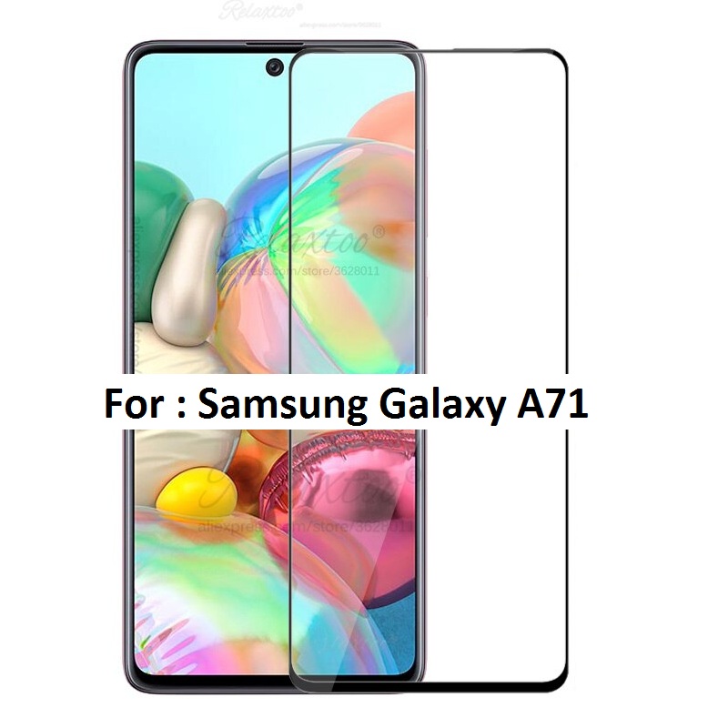 [FULL-ĐEN] - [HỘP NHỰA] Miếng kính cường lực Full viền màn hình điện thoại Samsung Galaxy A71