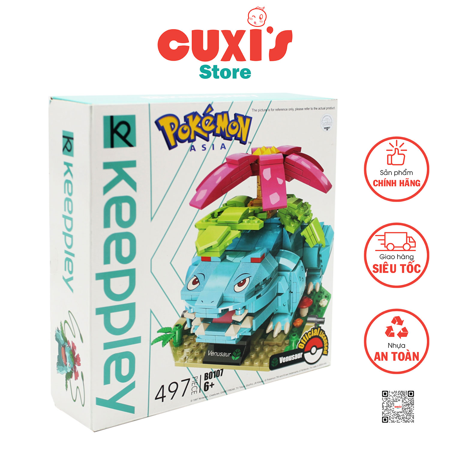 Đồ chơi lắp ráp lego Pokemon, Keeppley Pokemon, B0107 – Pokemon - Venusaur