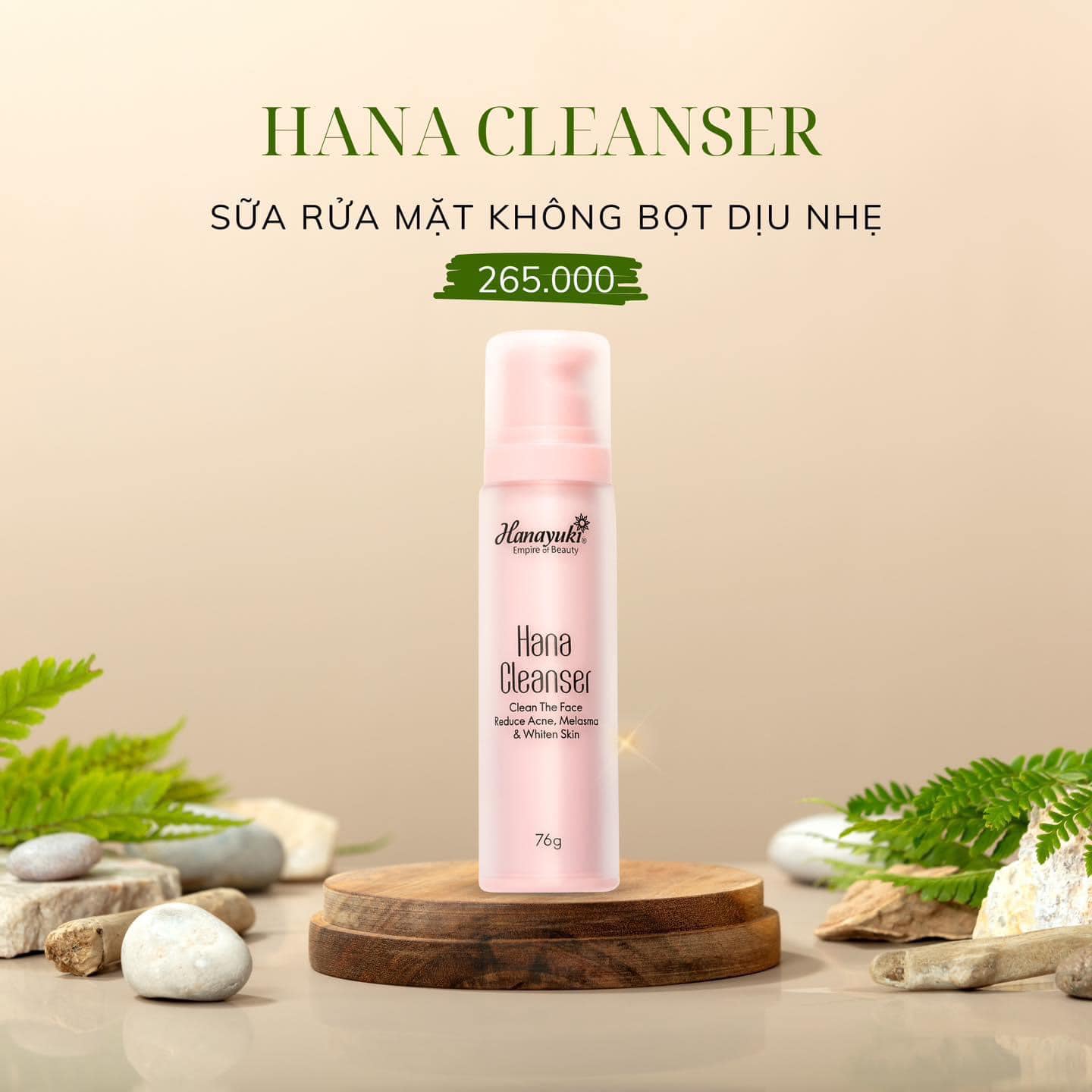 [Chính hãng-Date 2026] SỮA RỬA MẶT KHÔNG BỌT MINI HANAYUKI 76G - HANA CLEANSER MINI