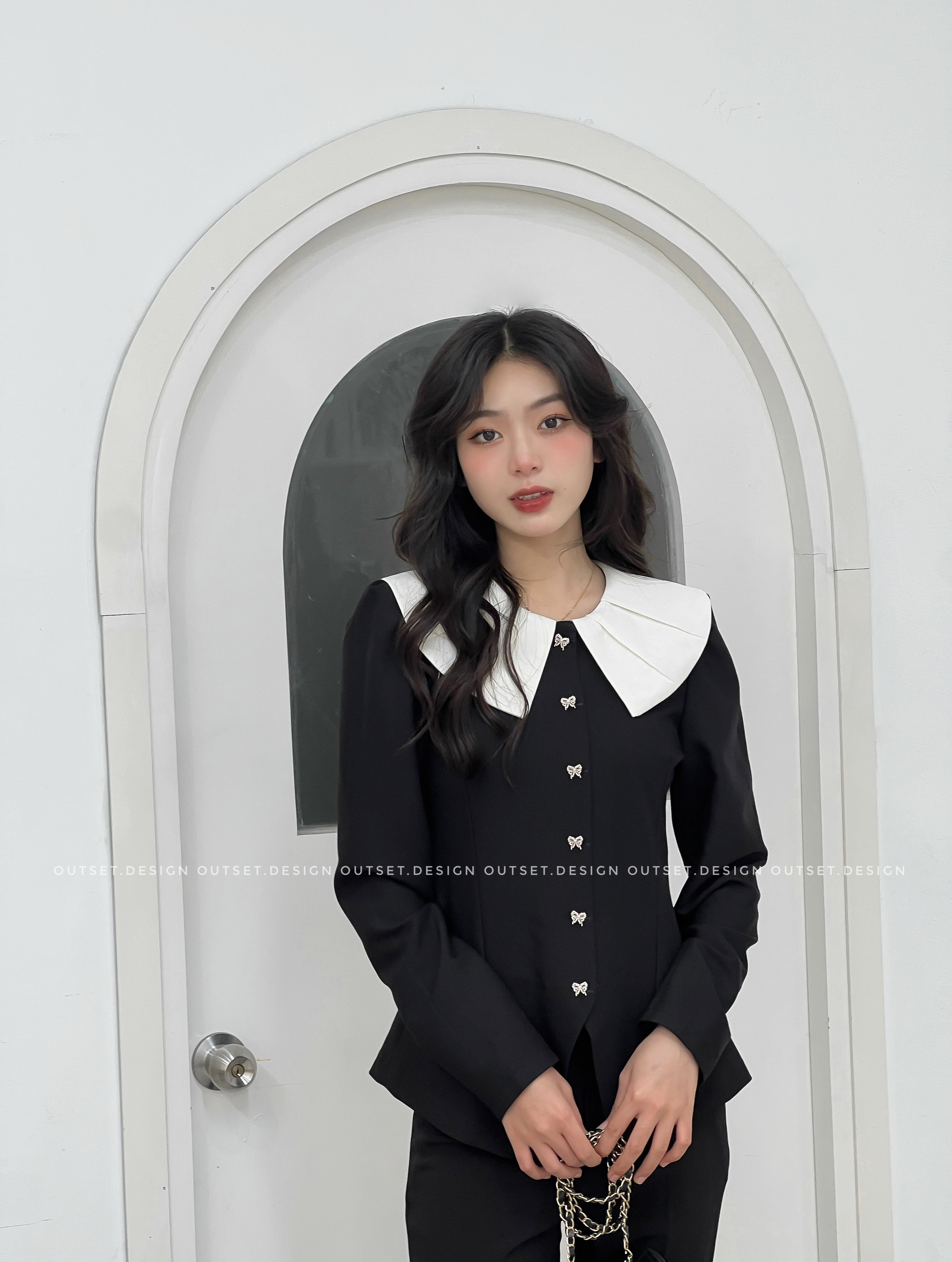 OUTSET- Áo Butterfly phối cổ thanh lịch