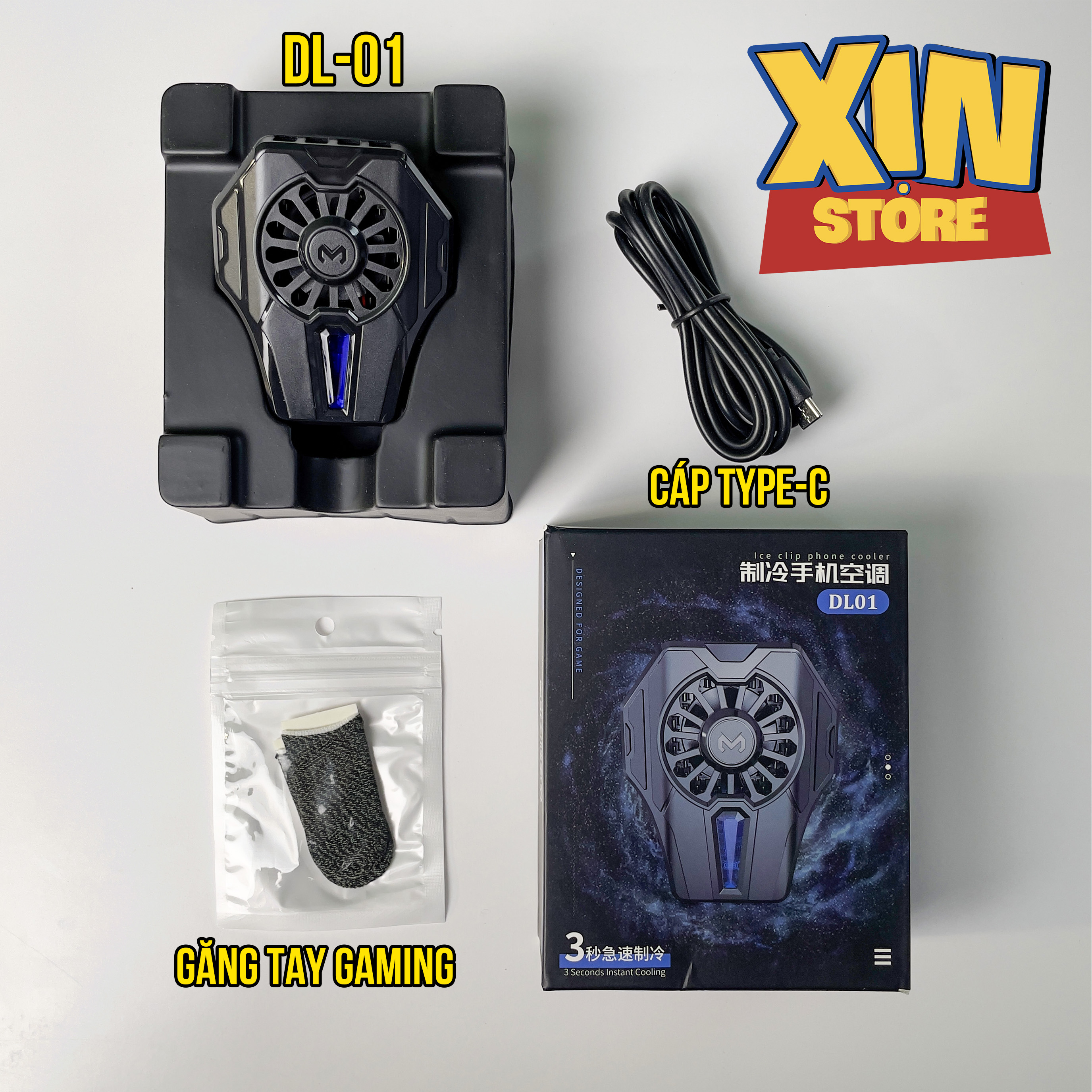Quạt tản nhiệt Memo DL01 Cooling Gaming siêu mát cho điện thoại ( XỊN STORE 68 )