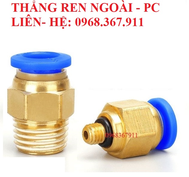 Đầu nối thẳng ren ngoài PC, cút nối thẳng ren ngoài khí nén phun sương PC