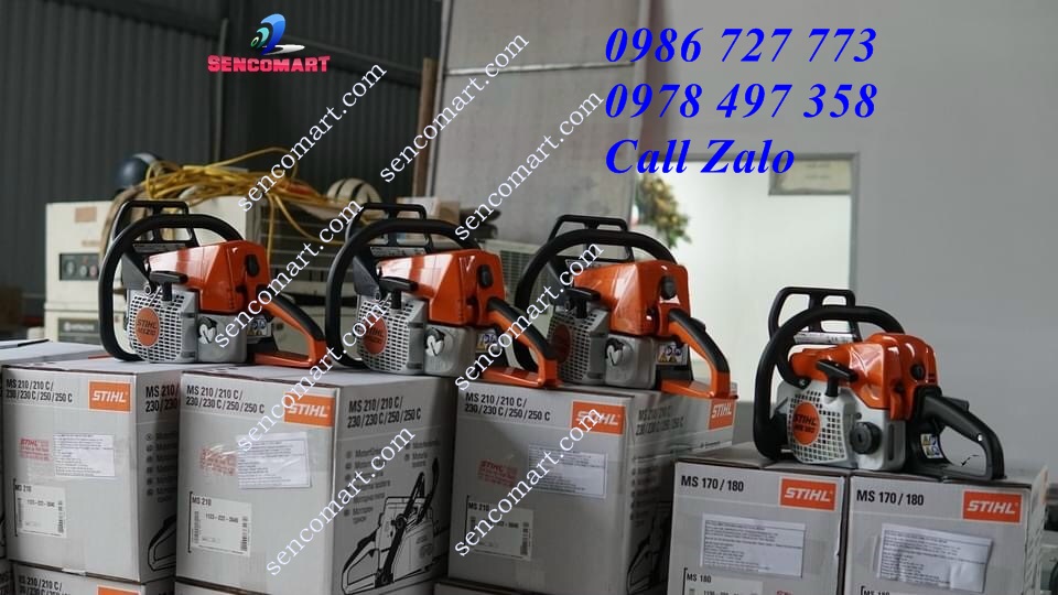Máy cưa xích Stihl MS180 chạy xăng pha nhớt 2 thì
