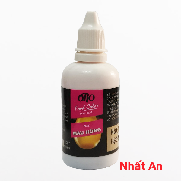 Màu dầu thực phẩm hồng oro 50gr