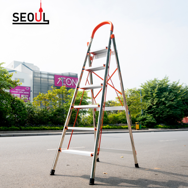 Thang nhôm ghế cao cấp 6 bậc DAMITA DNS 006  Hàn Quốc. Kiểm tra hàng trước khi nhận sản phẩm. Bảo hành 24 tháng tại hãng