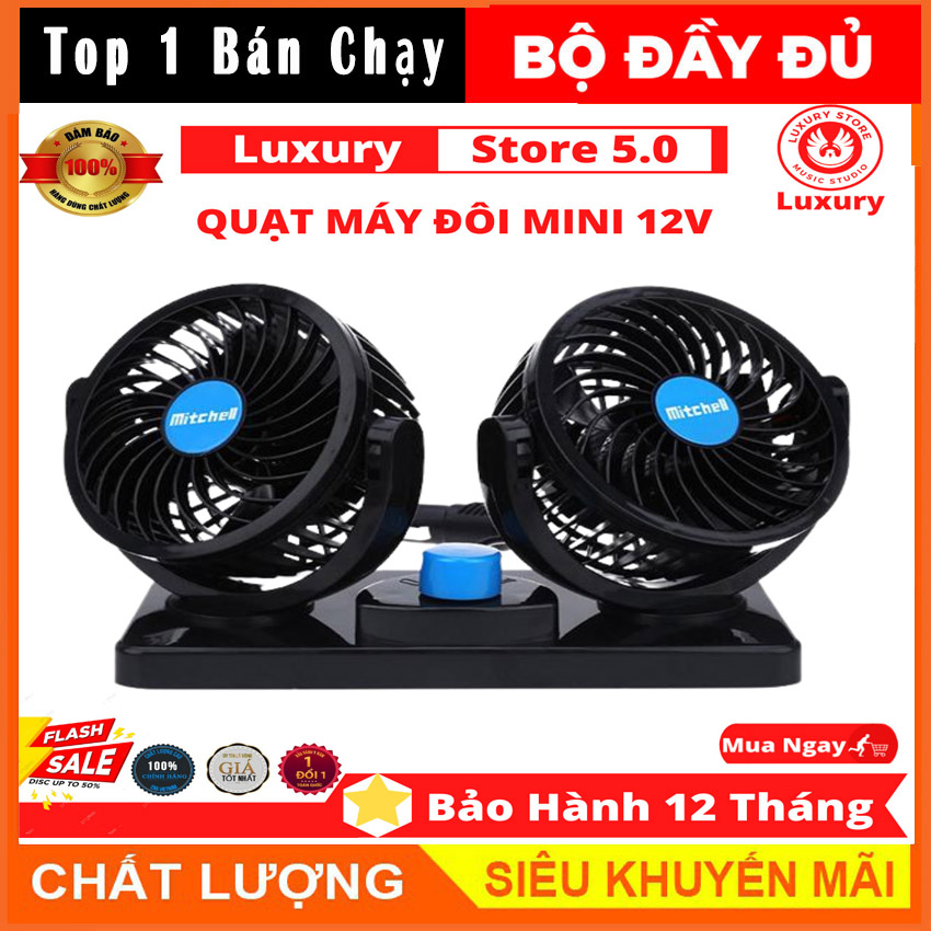 Quạt đôi mini oto 12v , quạt máy đôi mini 12v trên ôtô xe hơi - quạt ôtô - quạt làm mát không khí quạt mini quạt điều hòa quạt điện quạt thông gió, bảo hành 12 tháng shop cheeryq