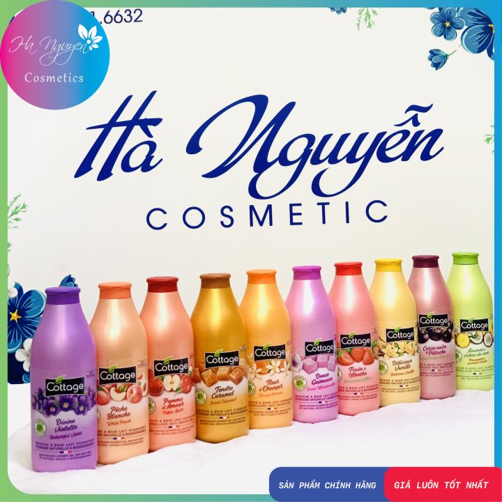 Sữa tắm Cottage trắng da 750ml chiết xuất thiên nhiên, lưu hương cực thơm, 750ml