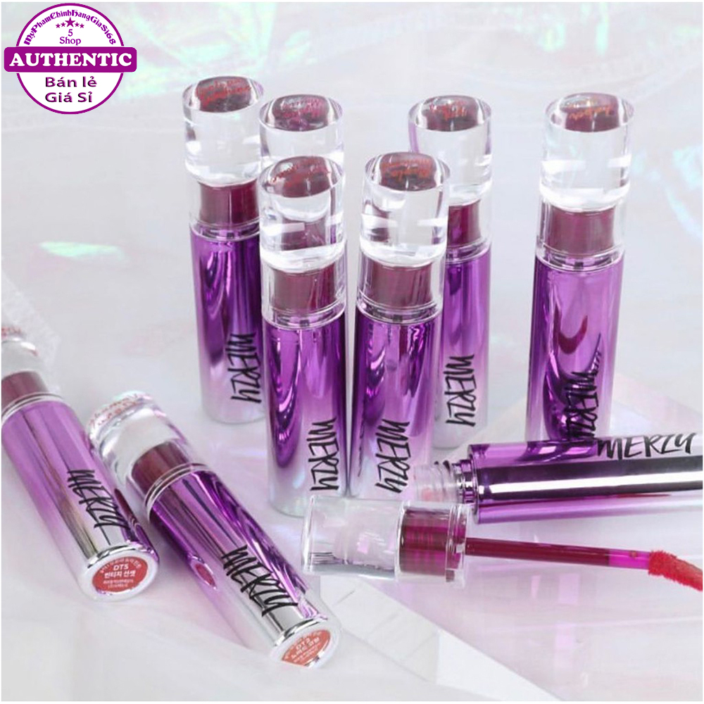 Merzy - son kem lì bóng aurora dewy tint dưỡng môi căng bóng