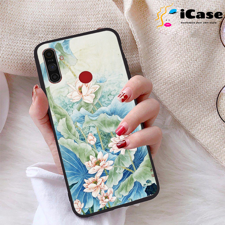 Ốp lưng Realme C3 viền dẻo TPU BST Sen