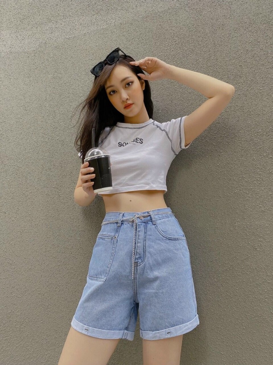 Quần short jean nữ - quần jean ngố - quần jean baggy