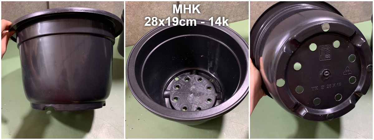 Chậu Nhựa Cứng 28X19 (Cm) Thakico màu đen !